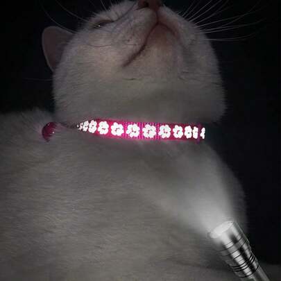 2 Stücke/set Rosarote Haustierhalsbänder Für Mittelgroße Und Kleine Katzen Und Hunde, Reflektierend Und Anti-verloren