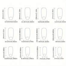 讓您的指甲更美麗:1套24件長方形壓克力美甲,設有腮紅、黑色漸層、愛心、銀色星星和黑色法式尖端設計。套裝包括:膠水和指甲文件。適合所有女性。 - 黑色 - 查看 5