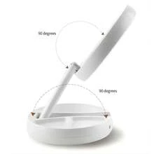 1pc Foldable Makeup Mirror With LED Light Strorage Box Organizer, Double Sided 1X & 10X Magnifying Retractable Mirror for Table, Vanity, Cosmetic - White - View 9