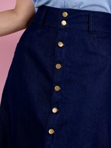 Women Denim Skirts - Rửa tối - Xem 3