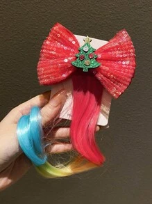 1 件裝女式可愛有趣聖誕蝴蝶結髮夾