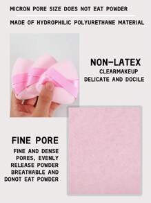3入組粉紅色快速妝容定妝粉撲,雙緞帶三角柔軟手感粉撲,方便攜帶旅行,適合初學者 - 粉色 - 查看 2