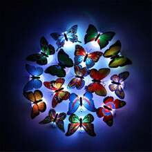 1pc 3d Colorful Butterfly Led Decorative Night Light Sticker, Suitable For Household And Room Decoration, Garden, Backyard, Lawn, Party, Festival Decoration