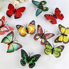 1pc 3d Colorful Butterfly Led Decorative Night Light Sticker, Suitable For Household And Room Decoration, Garden, Backyard, Lawn, Party, Festival Decoration