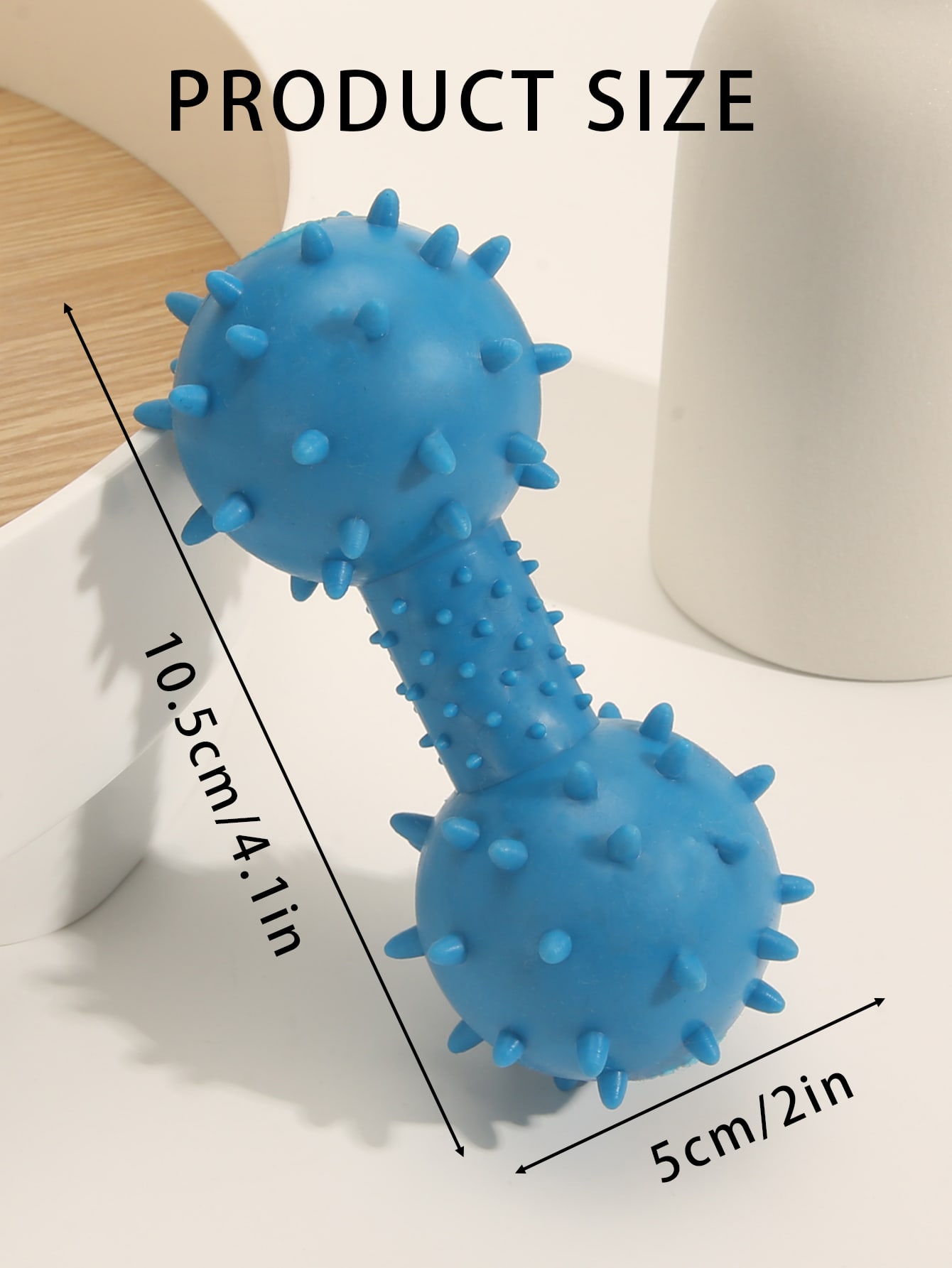 1pc Tpr Dog Iq Rubber Dumbbell With Spikes And Sounds, Suitable For