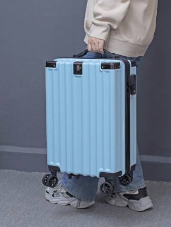 Blue 20-Inch Sturdy Thickened Luggage Suitcase For Boys, New Universal Wheel, Women's Trolley Password, Travel Large Capacity Box Portable Carry-On Luggage For Travel Holiday Vacation Honeymoon Cruise Back To School For Men And Women Students Bag For School School Accessories School Stuff