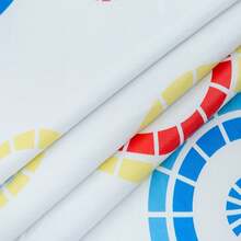 1個圓形藍白菊花桌布,具彈性與防水乙烯基底,以及水牛格子方桌布,適用於野餐、露營、室內外使用 - 白色 - 查看 3