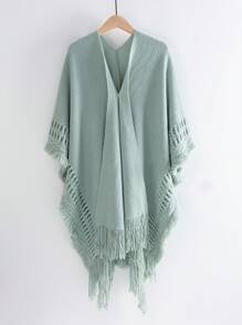 1 Miếng Của phụ nữ Đan Bàn tính Mẫu Ấm áp Chăn Khăn choàng khăn Hoàn hảo Đối với Mặc hàng ngày In Mùa Thu Và Mùa Đông - Màu xanh Bạc hà - Xem 3