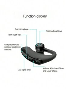 V9 Business CSR Bluetooth Wireless Earphone With Ear Hook, Stereo Sound - V9 - View 5