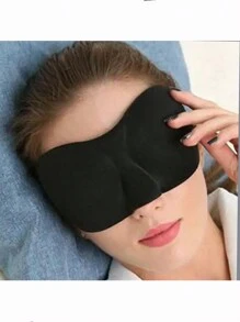 1 件装 3D 眼罩，男女通用遮光睡眠眼罩，跨境新款，适用于卧室、旅行、办公室、学校 - 黑色 - 查看 1