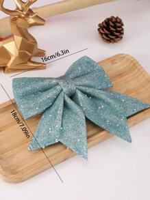 1 Peça Enfeite de Árvore de Natal - Pendente de Laço Azul Pálido para Decoração de Festa de Natal - Azul bebê - Visão 4