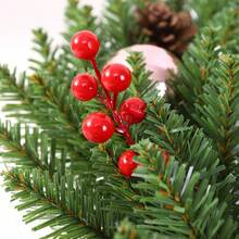 11.8in/15.74in/19.68in Christmas Wreath With Pinecones And Plastic Pine Needles For Christmas Decorations, 40cm Wreath With Sharp Tips Home Decor Room Decor - Green - View 4