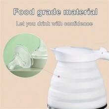 1 件 600 毫升可折叠电热水壶，带欧洲/美国/英国标准插头、干烧保护和硅胶，便携式旅行热水器，适用于厨房配件家用电器配件小工具工具圣诞节用品烹饪圣诞节