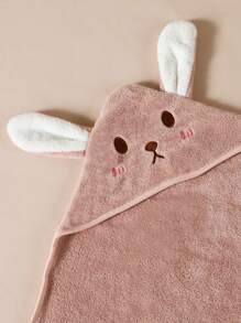 1 件柔软吸水男女通用珊瑚绒婴儿浴袍，带帽，适合所有季节和场合，非常适合包裹，非常适合浴室和海滩使用，爱情人节 - 藕粉色 - 查看 3