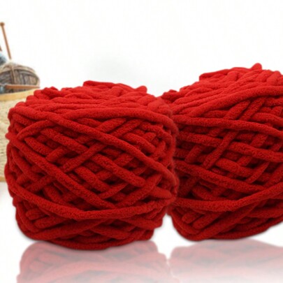 1pc 100g Colorful Ice Strip Yarn Single Ply Thick Woolen Yarn For Knitting Blanket, Slippers, Scarf, Hat