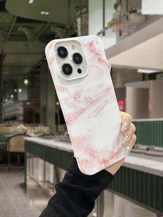 苹果 1 件红色大理石光泽纹理手机壳适用于 16 防水防震防摔防刮