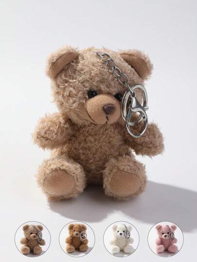 1pc Cute Plush Bear Charm Keychain For Back To School Gift Souvenir Car Accessories Bag Charm Goth Y2k