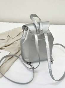 Mochila plateada poco común para estilo de , sencilla y ligera - Plateado - Ver 6