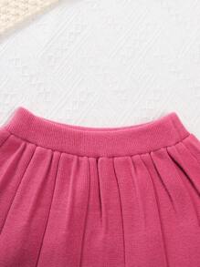 Young Girl 2pcs/Set Simple Chic Leisure Diamond Checks Cardigan And Skirt Suit For Autumn And Winter - Red - View 7