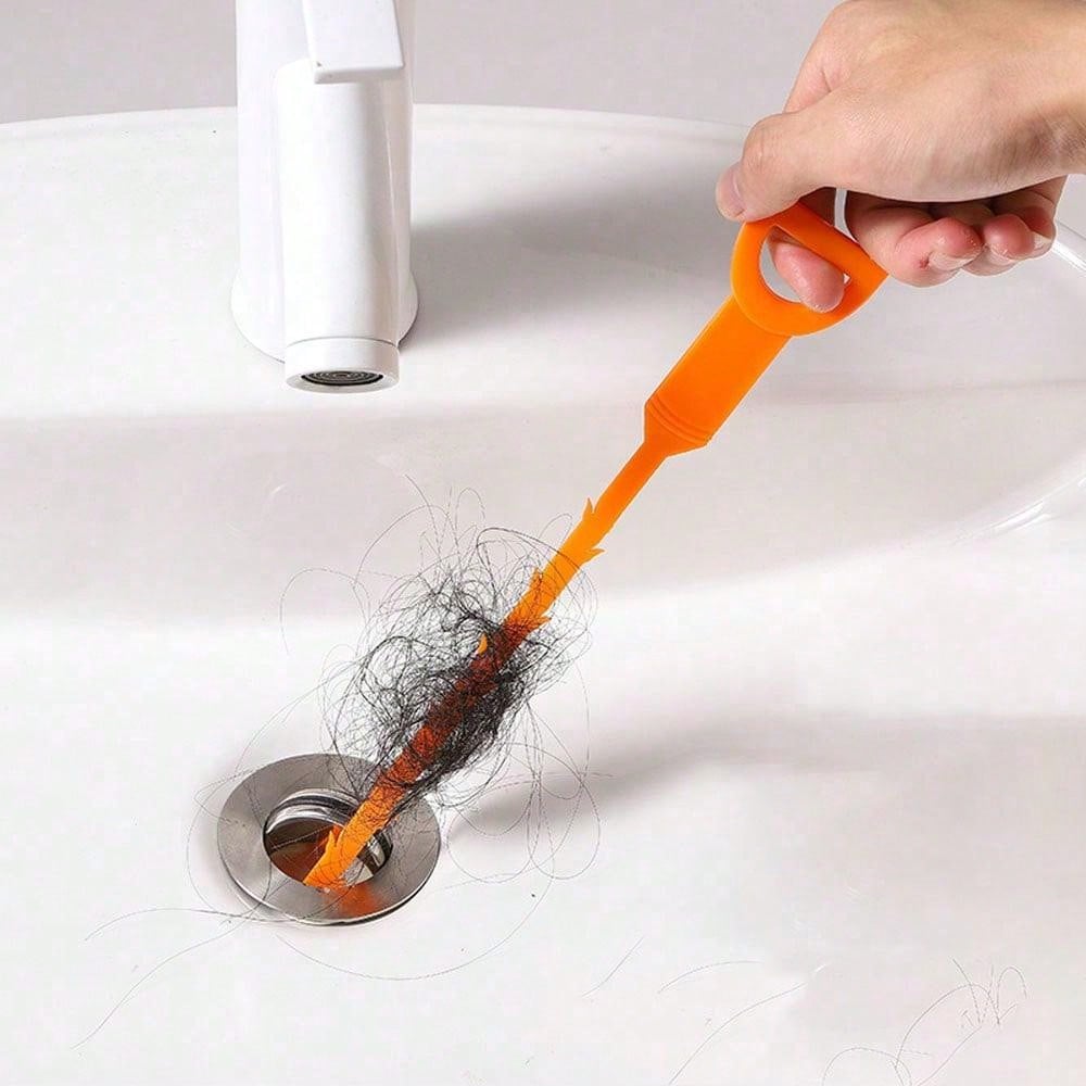 1pc Orange Drain Clog Removal Tool, Drain Snake Hair Catcher For Sink, Bathtub, Shower SHEIN USA