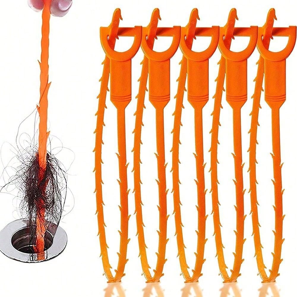 1pc Orange Drain Clog Removal Tool, Drain Snake Hair Catcher For Sink, Bathtub, Shower SHEIN USA