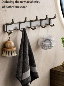 銃黑太空鋁掛鉤,掛牆無需鑽孔的廚房、浴室掛衣鉤