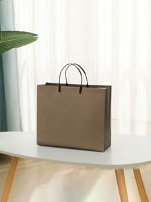 1 件仿古銅 Pvc 手提包禮品袋 - 聖誕派對禮品袋 - 大容量便攜式防水購物袋,10*4*9.2 英寸(25*10*23 厘米)