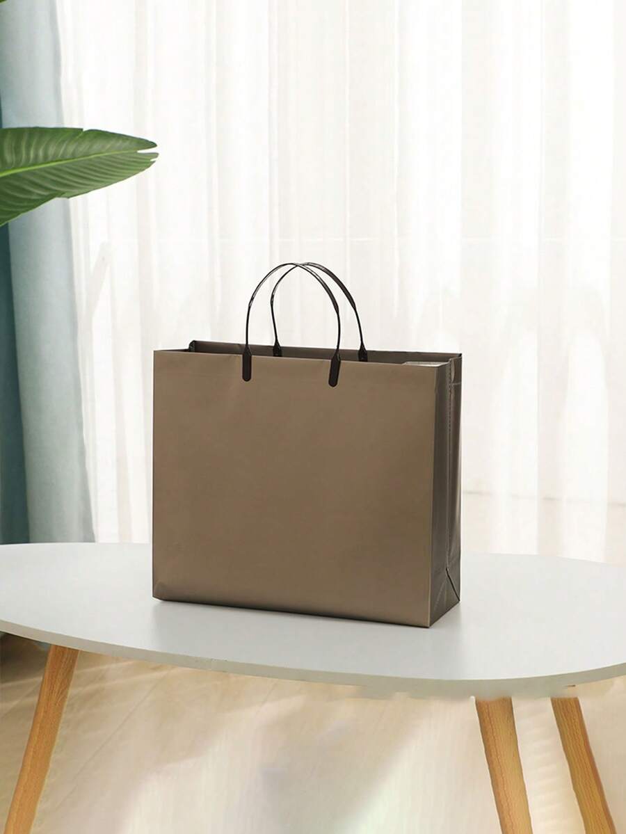 1 件仿古銅 Pvc 手提包禮品袋 - 聖誕派對禮品袋 - 大容量便攜式防水購物袋,10*4*9.2 英寸(25*10*23 厘米)