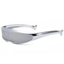 1pc Future Style Titanium Coated Fish Shaped Fashion Glasses, Suitable For Daily Wear Street Shades Accessories Halloween Beach Accessories Glasses Shades Looks Street Style And Suit For Sweater Jacket Sweatshirt Hoodie Leather Pants And Cargo Pants For Summer Beach Vacation,Outdoor,Travel