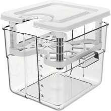 YONGSTYLE Sous Vide Container with Lid and Rack Sous Vide Containers Sous Vide Pot 12.6 Quart Slow Cooker Container Cooking Container Compatible with Most Sous Vide Cookers - Clear - View 1
