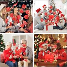 驚喜禮盒爆炸錢,獨特折疊彈跳紅包禮盒帶五彩紙屑,現金爆炸豪華禮盒生日週年紀念情人節求婚(12 彈跳)(紅色聖誕節) - 紅色 - 查看 5