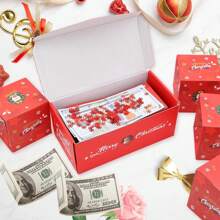 驚喜禮盒爆炸錢,獨特折疊彈跳紅包禮盒帶五彩紙屑,現金爆炸豪華禮盒生日週年紀念情人節求婚(12 彈跳)(紅色聖誕節) - 紅色 - 查看 3