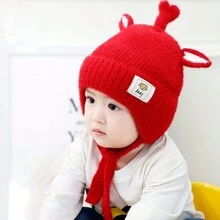 冬季嬰兒帽-兒童耳保護針織男女卡通可愛毛絨帽- 45-50cm,適合8-36個月大的兒童