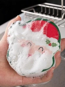 1 Miếng Hoạt hình Bọt biển Làm sạch Gỗ Bột giấy Bàn chải làm sạch Phòng bếp Phòng tắm Làm sạch hộ gia đình Công cụ Giáng sinh Đồ trang trí - Nhiều màu - Xem 7