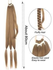 搭配髮圈的32英寸長編辮馬尾裝飾流蘇,裸色女人合成髮辮馬尾自然包繞辮尾髮延伸