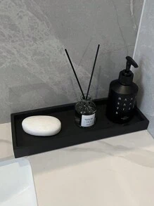 3M 1入組黑色矽膠浴室收納盤,梳妝臺盤,馬桶水箱盤