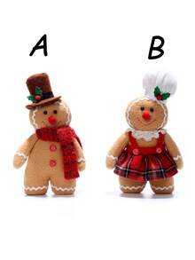1pc Gingerbread Man Decorative Ornament For Christmas - Brown - View 3