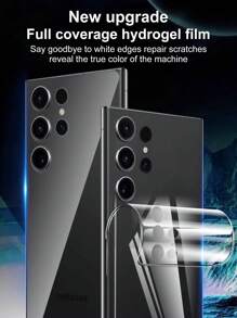 自动修复防指纹兼容三星 S24 S23 S22 S21 S20 Plus Ultra S10 S9 S8 Plus 系列全覆盖背面水凝胶膜兼容 Galaxy S21 Fe 4G/5G S20 Fe S10 Lite S10 E 屏幕保护膜配件