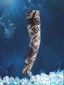 2 Pairs Men's Tattoo Pattern Protective Sleeve Arm Guard For Outdoor Decoration And Protection - Multicolor - View 4