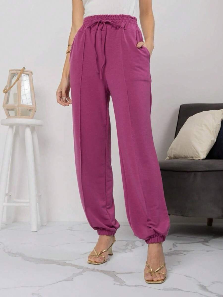 Women Sweatpants - 紫色 - 查看 1