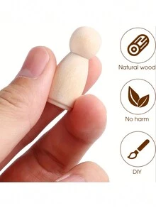 20入組35mm女性聖誕公仔diy塗鴉繪畫木釘未塗裝木製人物裝飾,藝術藝術項目,未完成木製玩具,聖誕禮物