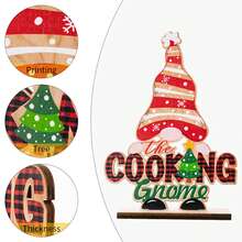 1pc Christmas Creative Letter Rudolph-shaped Wooden Ornament For Home Decoration - Multicolor - View 10