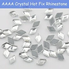 worthofirst 50-100pcs/pack White Diamond-shaped Rhinestones For Ironing - White - View 4