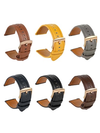 Quick Release Soft Leather Watch Band Strap In Black, Brown, Coffee Color, Compatible With Huawei WATCH 4 Pro New Smartwatch, 22mm 20mm