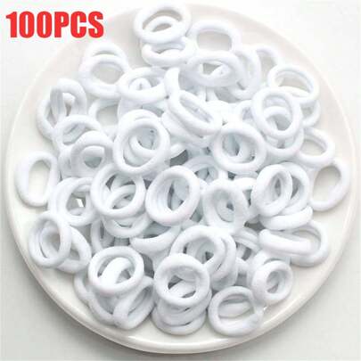 100Pcs Girls Elastic Hair Bands Colorful Nylon Small Headband For Children Ponytail Holder Scrunchie Kids Hair Accessories