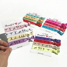 3入組體操彈性髮帶，帶結束設計，彈性頭帶，不傷髮辮束