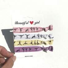 3入組體操彈性髮帶，帶結束設計，彈性頭帶，不傷髮辮束