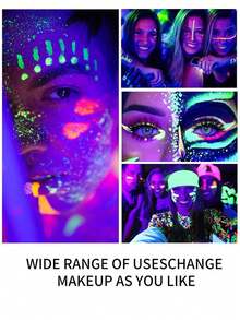 9 Color Fluorescent Water-soluble Body Paint With Night Glow Effect Perfect For Face Painting, Art Performance And Opera Makeup - Multicolor - View 5