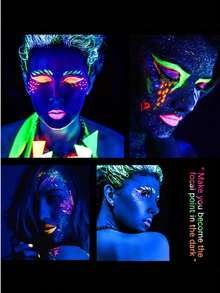 9 Color Fluorescent Water-soluble Body Paint With Night Glow Effect Perfect For Face Painting, Art Performance And Opera Makeup - Multicolor - View 4