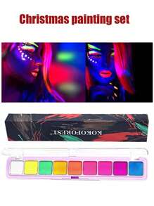 9 Color Fluorescent Water-soluble Body Paint With Night Glow Effect Perfect For Face Painting, Art Performance And Opera Makeup - Multicolor - View 1